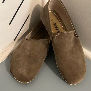 Tan Suede Slip-On Shoes